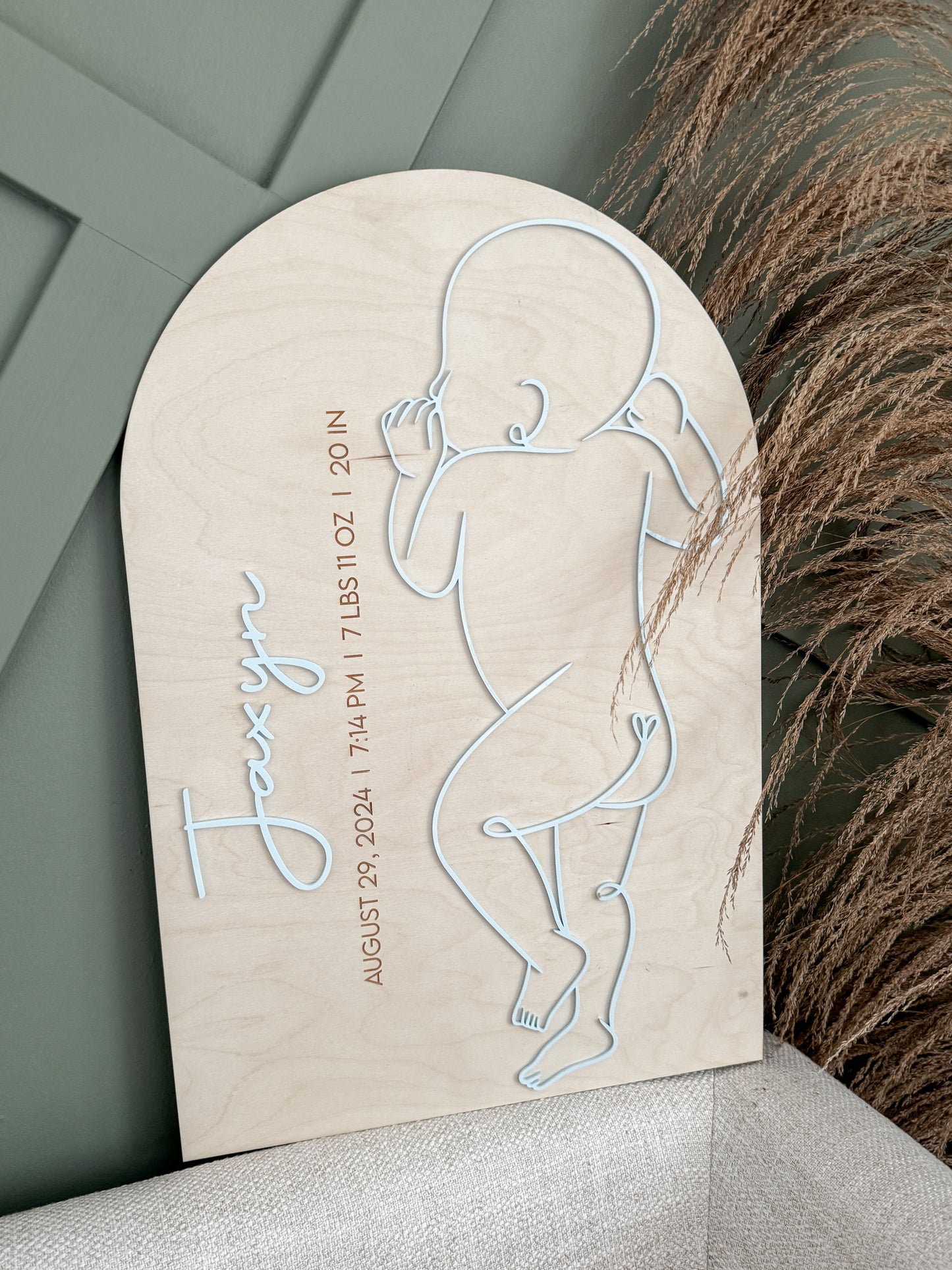 1:1 Scale Newborn Personalized Plaque