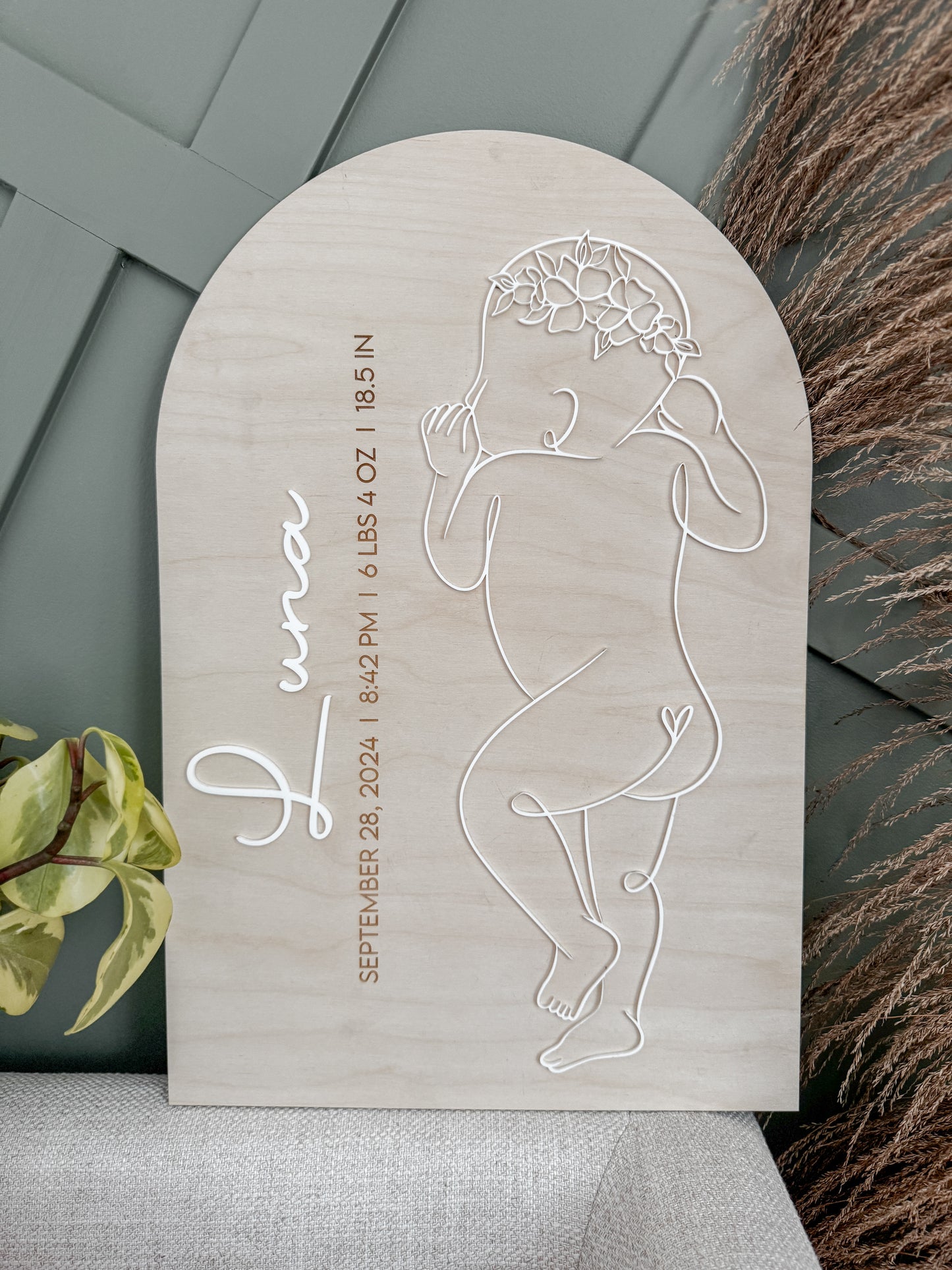 1:1 Scale Newborn Personalized Plaque