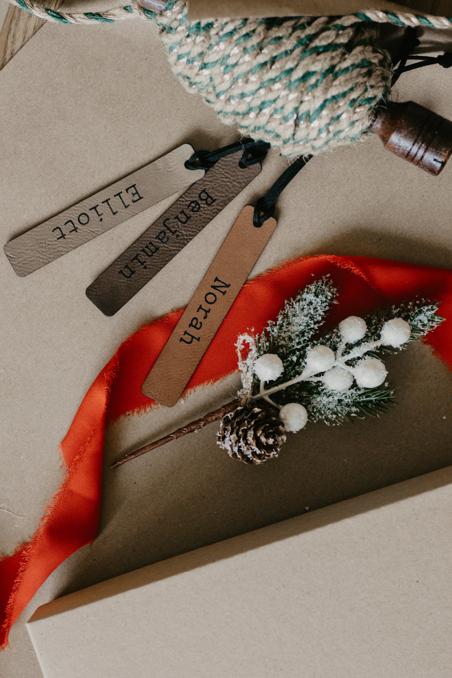 Leatherette stocking tag