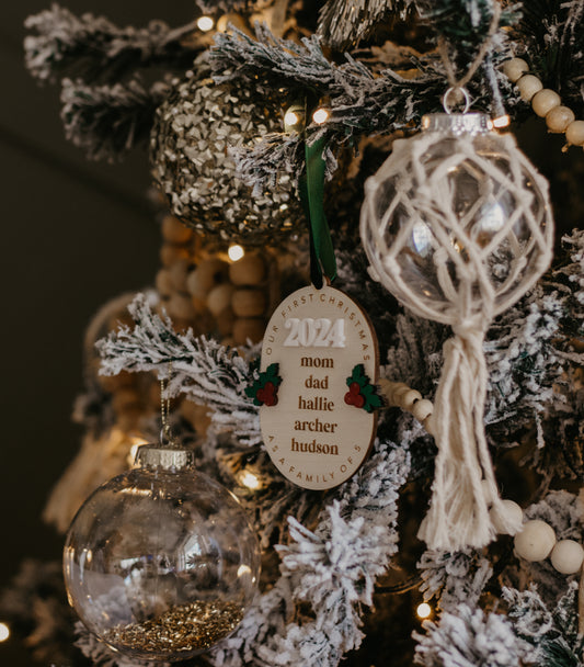 Family First Christmas ornament