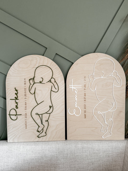 1:1 Scale Newborn Personalized Plaque