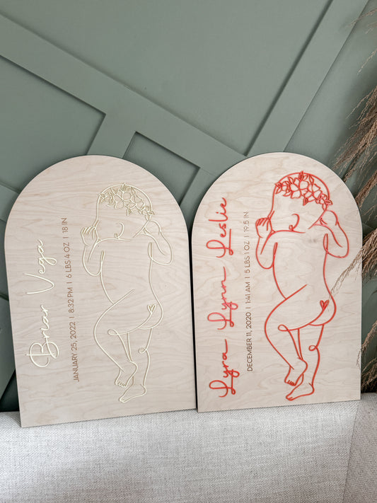1:1 Scale Newborn Personalized Plaque
