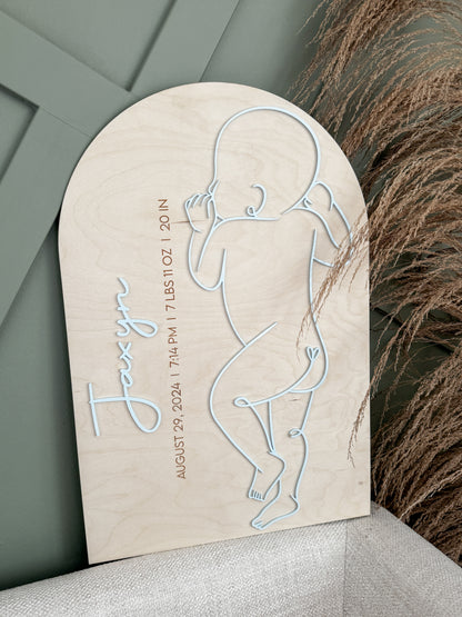 1:1 Scale Newborn Personalized Plaque