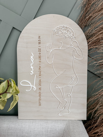 1:1 Scale Newborn Personalized Plaque