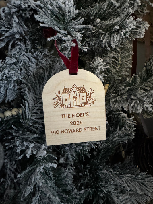 Minimal New Home Wood Ornament
